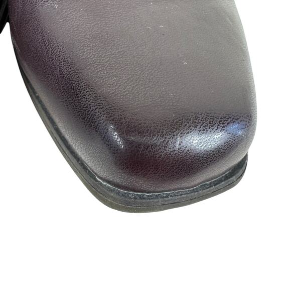 Nickels Park Brown Faux Leather Heeled Slip On Square Toe Booties Women's Size 9 - Picture 4 of 10